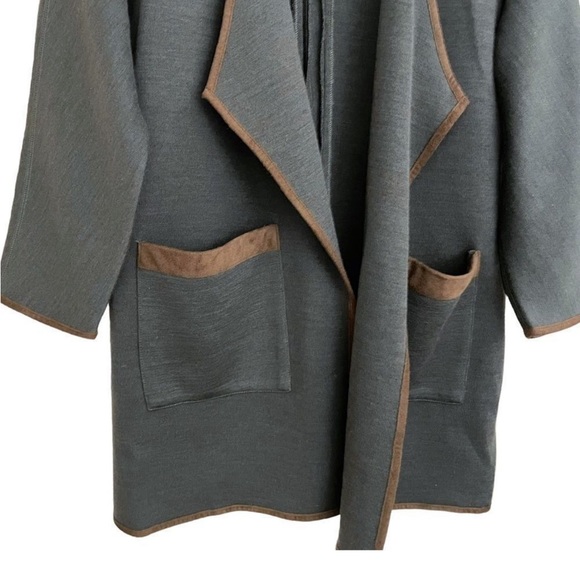 Soft Surroundings Green Open Front Cardigan Telluride Duster size Medium - Picture 4 of 4